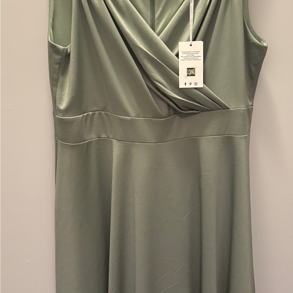 Grace Karin Pastel Green Sleeveless Dress Size XXL Wedding Guest Bridesmaid